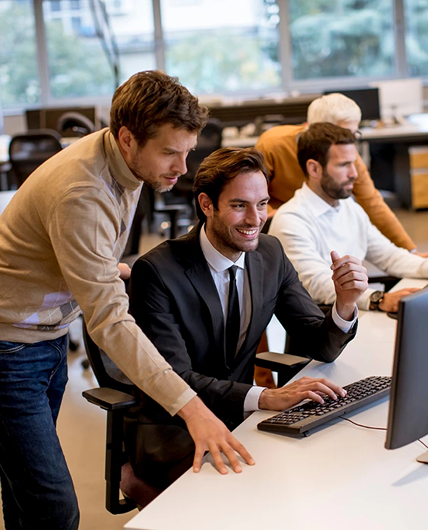 people working in office