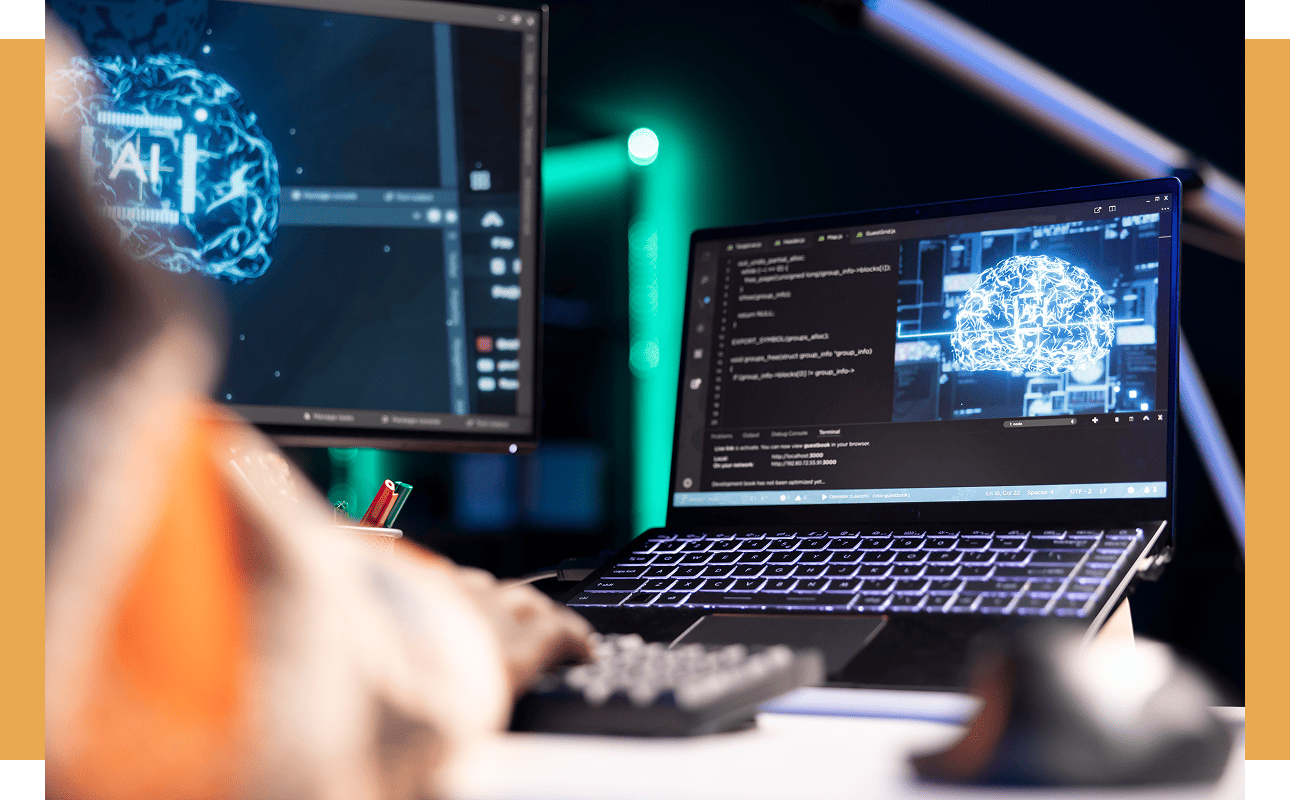 laptop with code and apps
